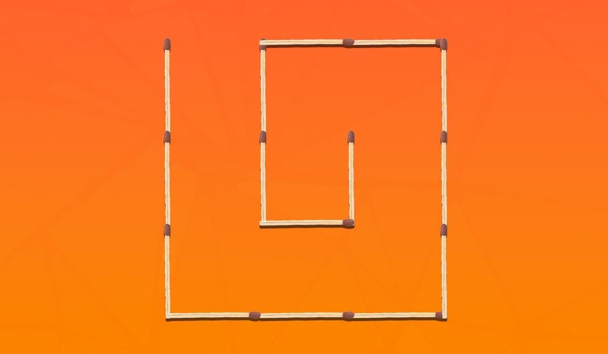 Musíte presunúť 3 zápalky, aby ste vytvorili 2 štvorce: veľmi náročný hlavolam