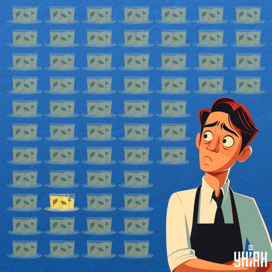 Pohár, v ktorom bolo menej limonády, sa nachádzal v dolnej časti obrázku / koláž Moje