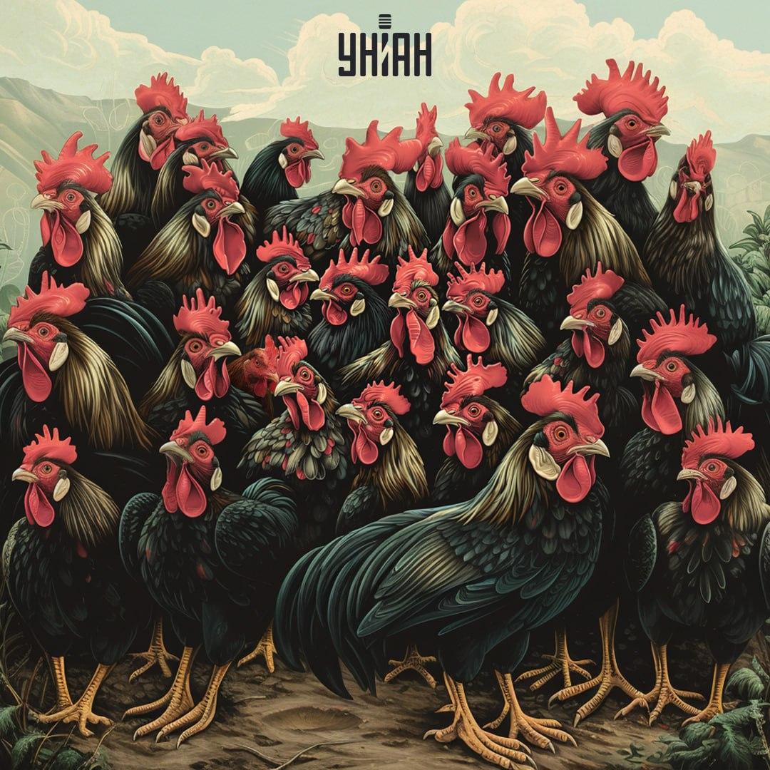 Nájdite kurča na vizuálnej skladačke v čase / koláž Moje